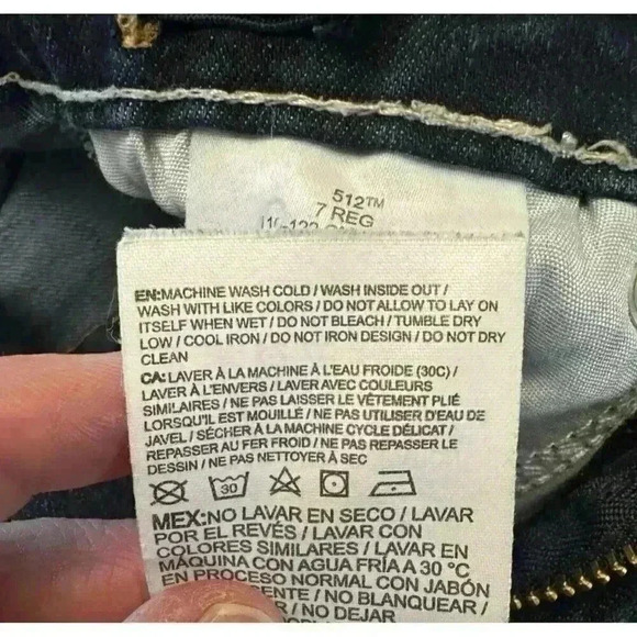 Levi's 512 Slim Taper Blue Jeans 7 Reg Soft Flex Stretch Kidcore Blokecore - Picture 13 of 15